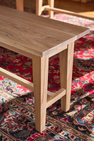 Handcrafted Solid Oak Dining Bench