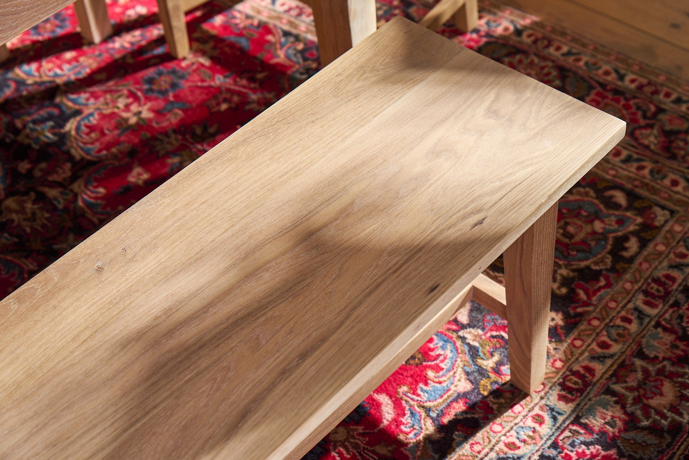 Handcrafted Solid Oak Dining Bench