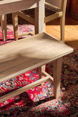 Handcrafted Solid Oak Dining Bench