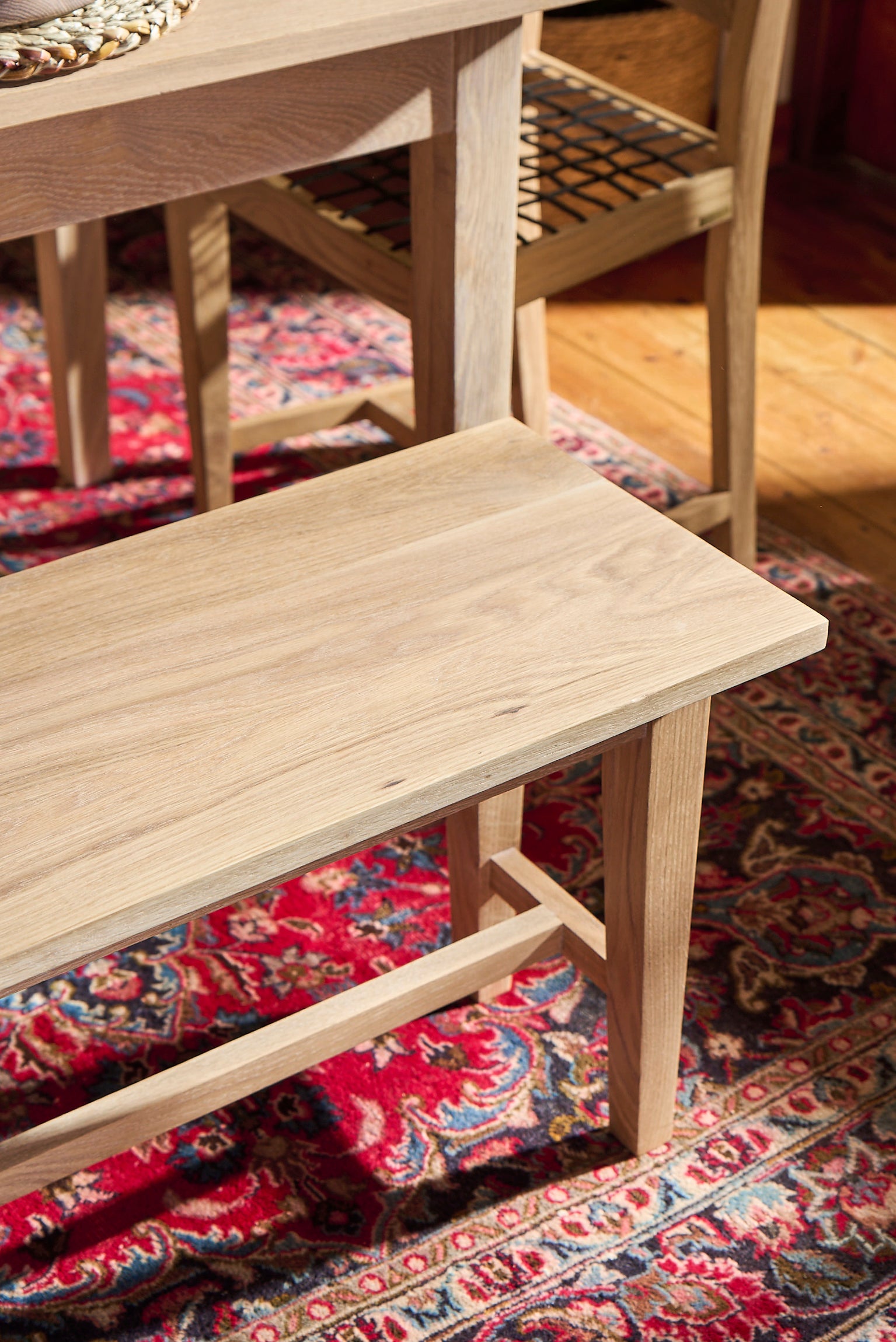 Handcrafted Solid Oak Dining Bench